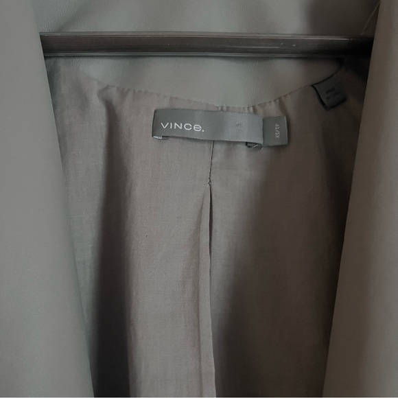 Vince Cross Front Dove Gray Washed-Leather Jacket - Picture 7 of 11